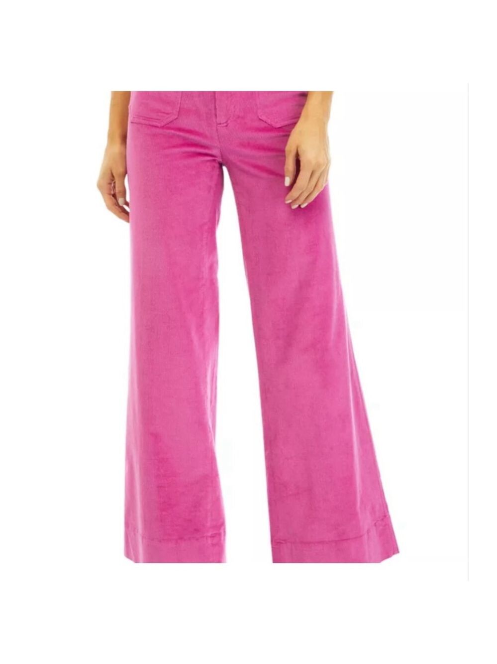 Women's Vineyard Vines Pink High-Waist Wide Leg Corduroy Pants Sz 30 Mauve Rose - Picture 3 of 13